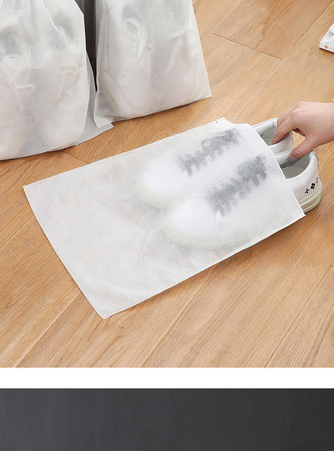 Anti-Yellowing Shoe Storage Bag with Drawstring, Dust-Proof Shoe Cover, Non-Woven Fabric White Shoe Cover, Moisture-Proof and Mildew-Proof Travel Bag detail 12