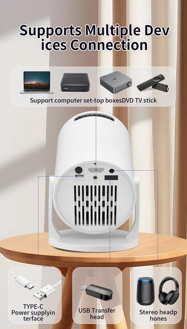 Cross-Border Hy200 Projector 1080P High-Definition 4K Smart Home Portable Mini Hy200 Projector detail 6