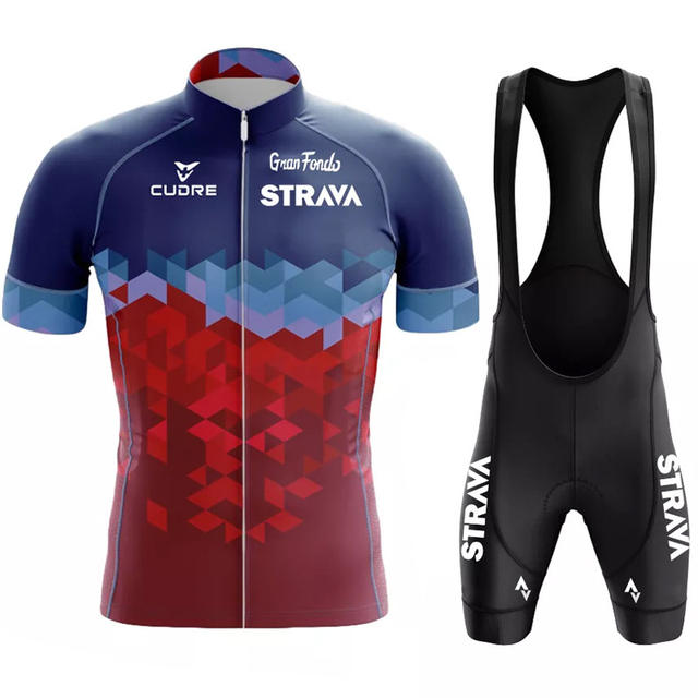 2024 Cycling Clothing Strava Tour De France Road Bike Short Sleeve Set for Mountain Bike Races detail 7