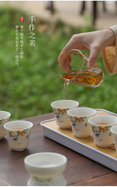 Travel Kung Fu Tea Set, Ceramic Teapot and Teacups, a Complete Set, Portable Outdoor Gift, Practical Gift for Clients detail 6