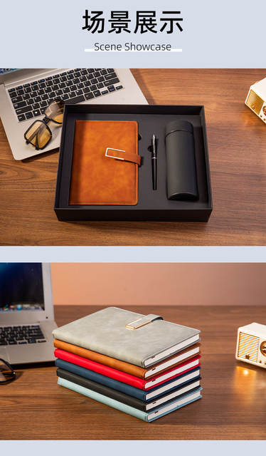 A5 Notebook with Custom Logo, Thick Leather Cover, Buckle Closure, Business Meeting Notepad, High-Quality Diary detail 11