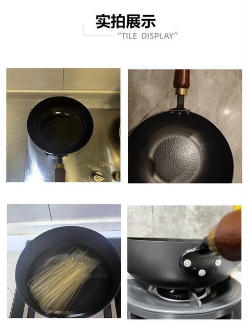 Carefully Selected Traditional Hand-Forged Cooking Pot for Home Kitchen Use, Hammered Texture Small Iron Pot, Large Belly Pot, Mini Pot for Baby Food, Non-Coated detail 1