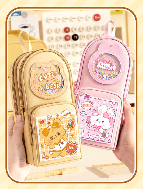 Muyanfang Portable School Bag Pencil Case, Large Capacity, High Aesthetic Stationery Box, Multifunctional Pencil Case for Junior High School Students and Elementary School Students detail 9