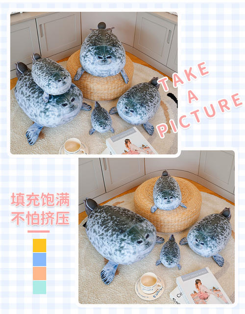 Japan Osaka Simulated Seal Doll Pillow Aquarium Popular Soft Pillow Aquarium Plush Toy detail 12