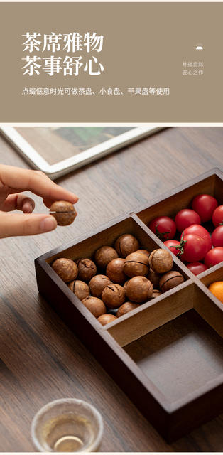 New Household Nut Pastry Storage Tray Tea Snack Tray Tea Brewing Snack Platter Snack Fruit Tray Storage Grid detail 7