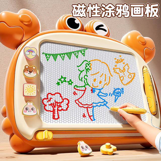 Children's Four-Color Drawing Board Educational Toy Writing and Doodling Artist Magnetic One-Touch Slide Erase Parent-Child Interaction Free Shipping detail 1