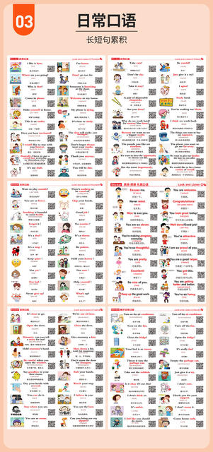 Family Situational English Stickers Daily Life Scene Spoken Language Children's Enlightenment English Word Learning Post-it Notes detail 4