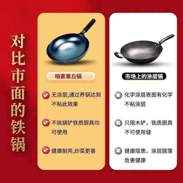 Factory Direct Sale of Authentic Zhangqiu Handmade Iron Wok, Purely Hand-Forged, Traditional Non-Stick Pan Without Coating, Cooking Pot for Home Use detail 4