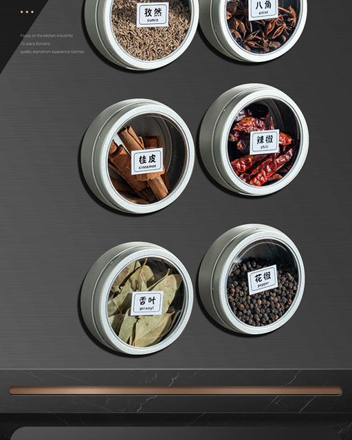 Tinplate household kitchen refrigerator magnetic seasoning box with lid Spice Box mini ingredients storage box seasoning jar detail 6