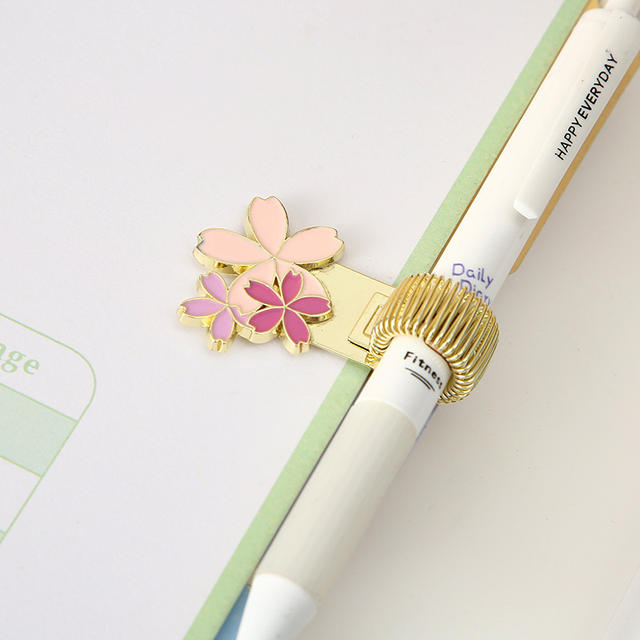 Alloy Pen Clip Notebook Zinc Alloy Spring Accessories Pen Buckle Writing Fixed Elastic Cartoon Pen Insert Stationery detail 6
