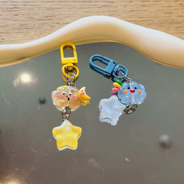 New Cloud Star Mobile Phone Rope Creative Cute School Bag Pendant Student Niche Resin Accessories Hanging Chain Mobile Phone Chain detail 6