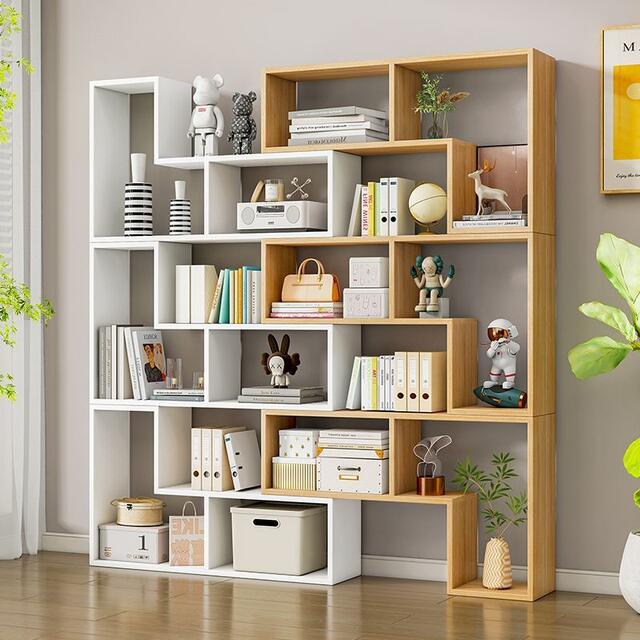 Simple Modern Combination Bookshelf and Bookcase, Creative Corner Bookshelf, Bedroom Floor-Standing Simple Storage Rack, Partition Display Rack detail 1