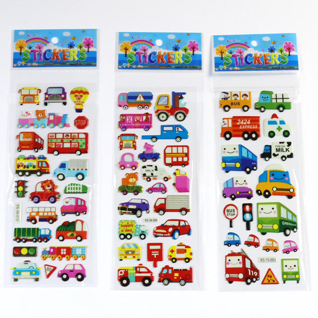 Engineering Vehicle Stickers, Transportation Bubble Stickers, Children's Cartoon Car Three-Dimensional Stickers, Cross-Border Birthday Party Gifts detail 6