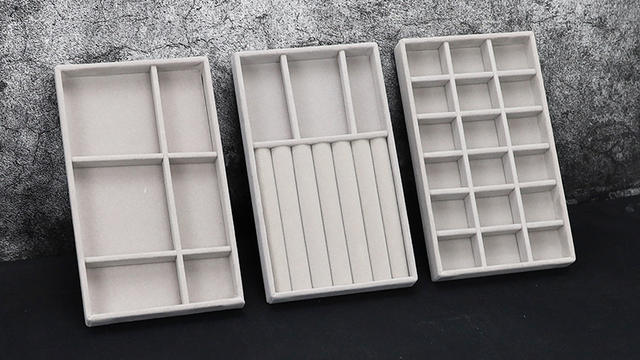 Simple Flannel Ring Box Jewelry Box Earrings Earrings Jewelry Storage Box Drawer Dustproof Jewelry Box Display Box detail 4
