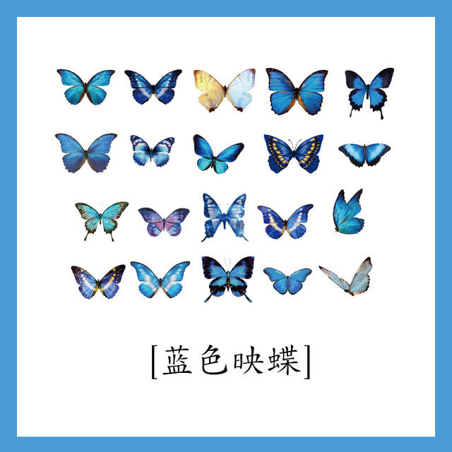 PET sticker bag butterfly Manor series Journal Diary DIY decorative material pattern transparent waterproof small stickers