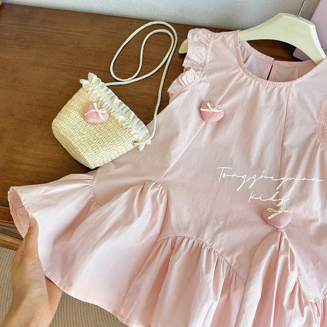Girls' New Summer Cotton Dress with Flutter Sleeves, Cool and Stylish Princess Dress for Baby Girls detail 4