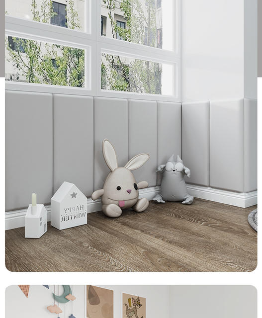 Thickened Leather Soft Bag Children's Anti-collision Self-adhesive Waterproof Three-dimensional Wall Stickers Children's Room Wall Anti-collision Bed Wall detail 11