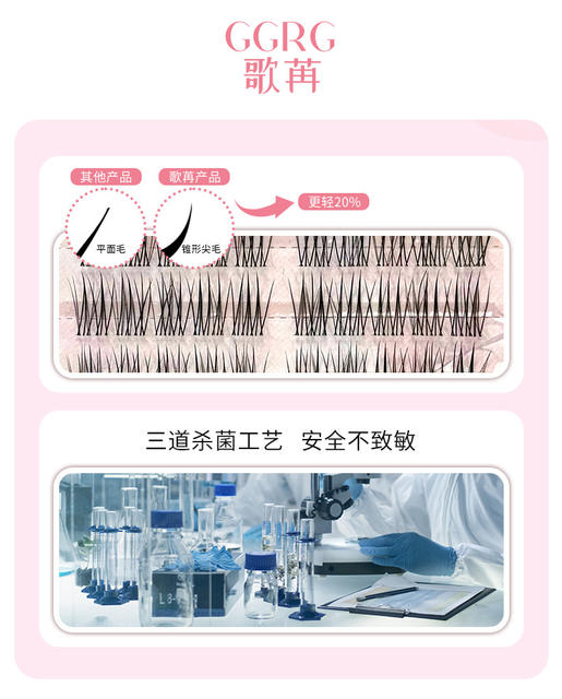 Ggrg Geran False Eyelashes, Premium Handmade False Eyelashes, Natural Lazy Fishtail Upgraded Version, Su Cha Meimei False Eyelashes detail 10
