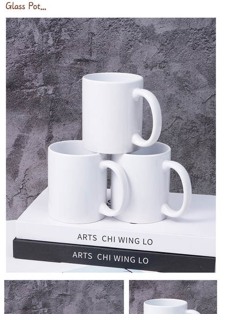 White Simple Ceramic Mug Large Capacity Drinking Cup Tea Cup Office Home Couple Cup detail 8