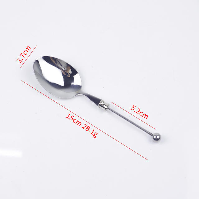 Cross-Border Hot-Selling DIY Beaded Tableware Food-Grade 304 Stainless Steel Spoon Household Fruit Snack Fork Dessert Spoon detail 12