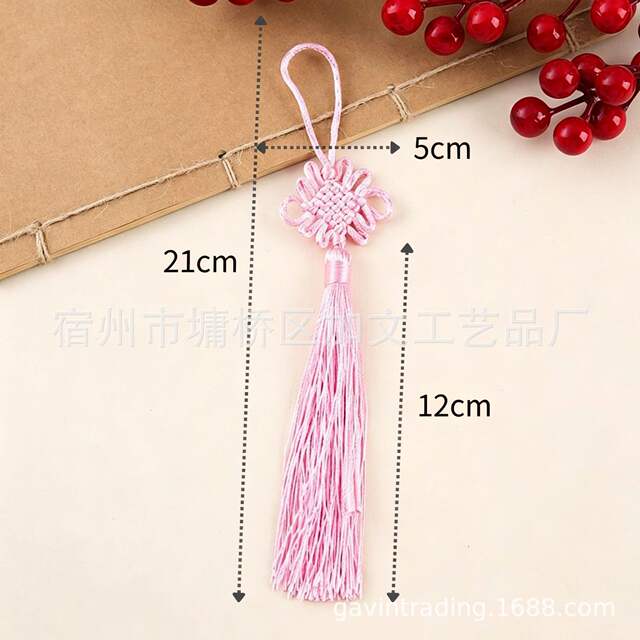 Small Red Six-Square Knot Chinese Knot Pendant, Small Hanging Ornament Chinese Knot Tassel, Prosperity Knot Special Gift detail 2
