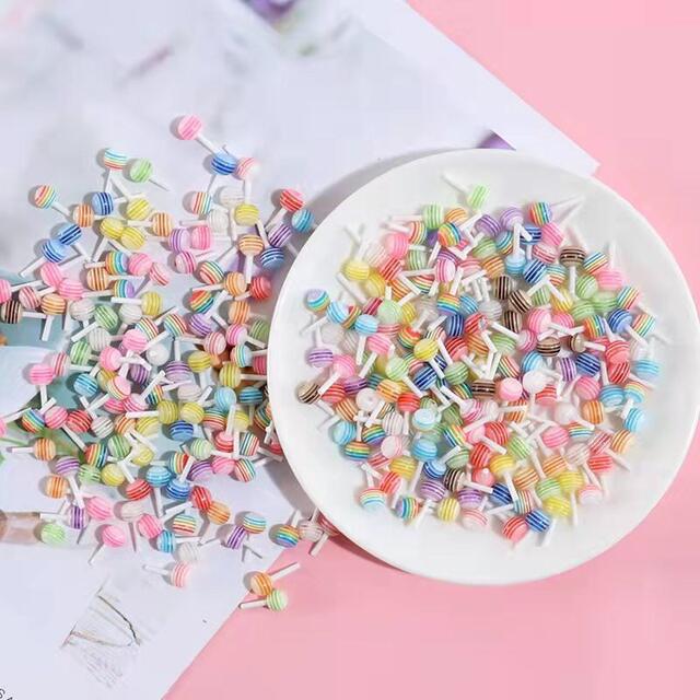 Nail Art Candy Decoration Mini Color Stripe Lollipop Nail Sticker Jewelry Handmade DIY Material Accessories detail 8