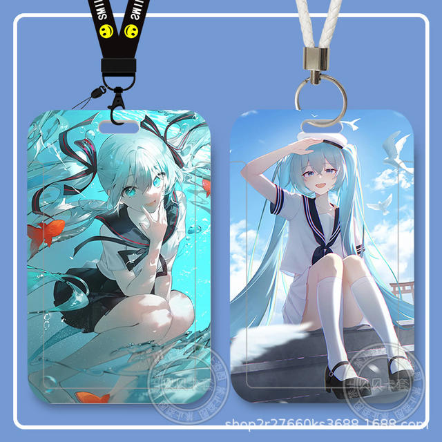 Hatsune Miku Student Sliding Rice Bus Card Id Card Protective Cover Access Control Campus Card Holder Storage detail 10