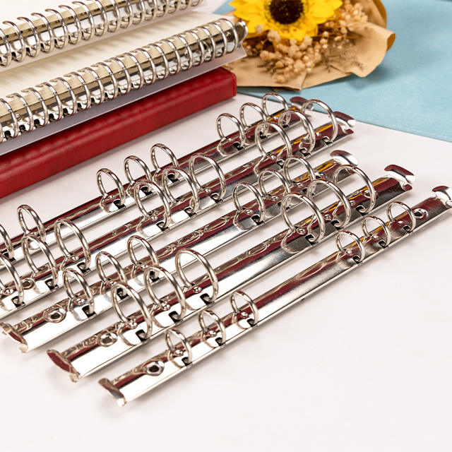 Multifunctional silver metal binder buckle ring practical non-jam notebook hardware accessories iron book ring 2 holes 5 holes detail 2
