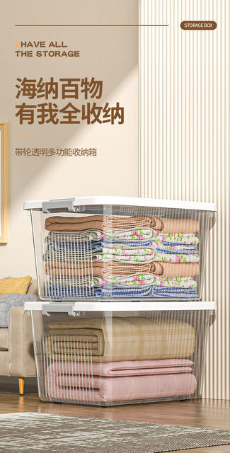 Plastic Transparent Storage Box with Lid for Household Clothes Storage Box Extra Large Storage Box Storage Box detail 3