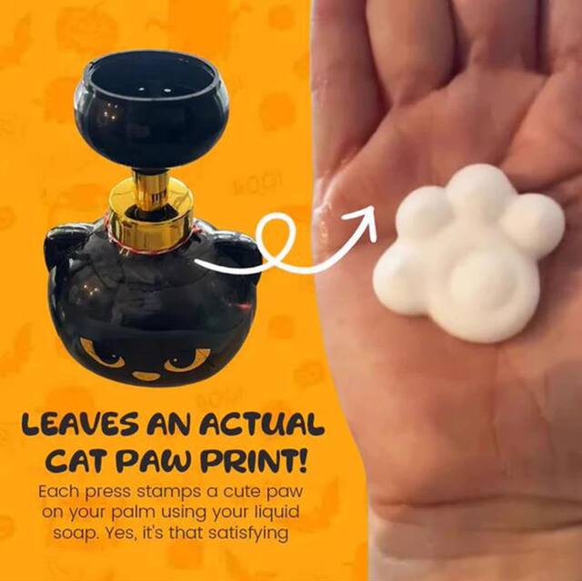 Cross-Border New Product Tk New Product Black Cat Claw Shape Cute Cartoon Shape Foam Soap Squeeze Dispenser for Home Use detail 4