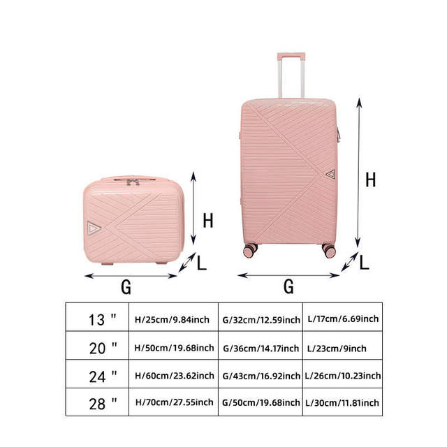 Ultra-Light Travel Suitcase Password Lock Pp Set Foreign Trade Luggage Zipper Large Capacity Carry-On Suitcase with Universal Wheels detail 2