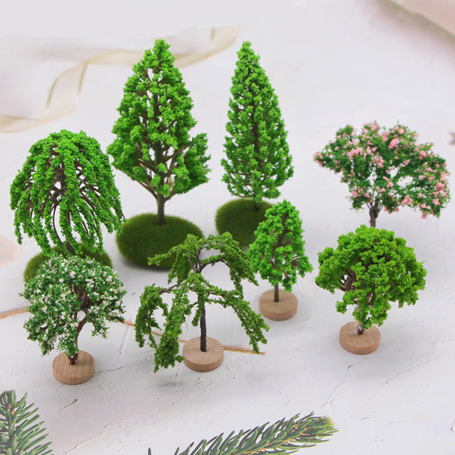 Miniature Garden Artificial Landscape Trees, Plastic Building Model Trees, Ob11 Micro-Landscape Scene Making Materials detail 1