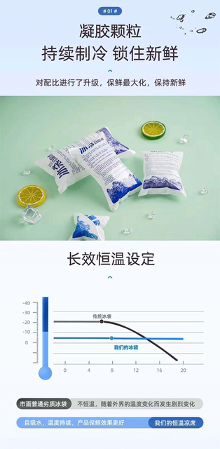 Mini Self-Absorbing Ice Bag Refrigerated Small Grids Ice Grids Fresh Fruit Preservation Cold Storage Express Transportation Self-Absorbing Ice Bag detail 11