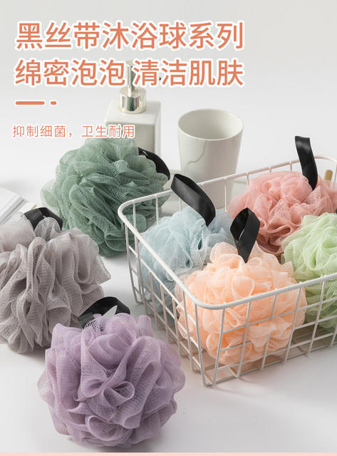 Large Luxury Bath Soap Ball with Ribbon, Super Soft Bath Flower That Doesn'T Fall Apart, Perfect for Scrubbing and Bathing, a Must-Have for Women detail 3