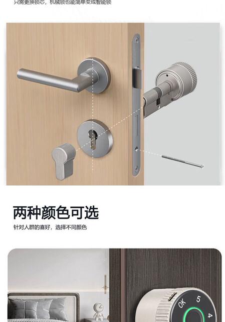 Fingerprint Password Smart Lock Core, Split Lock Panel Lock, Replacement Lock Core, Anti-Theft Smart Door Lock for Main Door and Wooden Door detail 4