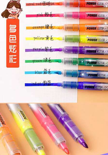 Snow White Direct Liquid Fluorescent Marker Pen 626 Colorful Fluorescent Marker Pen for Students, Candy-Colored, Odorless, for Highlighting Key Points detail 4