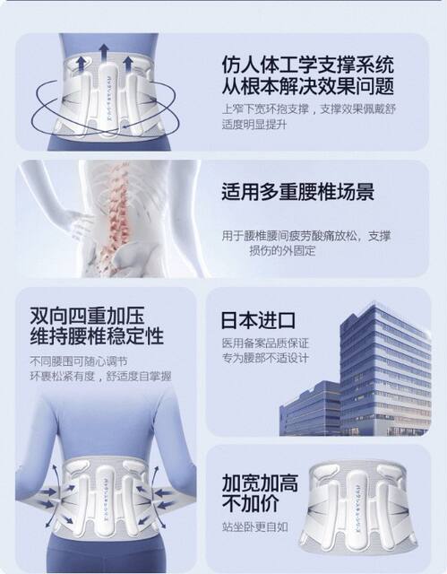 Nuo Tai's Same Style Waist Support Belt for Prolonged Sitting and Standing, Stable Lumbar Support Belt for Men and Women, Suitable for Sports and Fitness detail 5