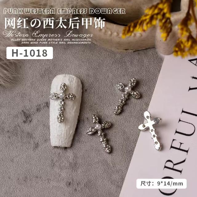 Nail Art Accessories in the Same Style as Empress Dowager Cixi: Saturn Pearl Cross Plated Nail Pearl Rhinestone Nail Art Accessories Hot-Selling Item detail 7
