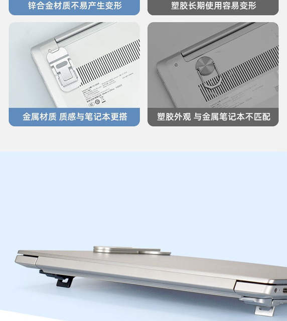 Zinc Alloy Laptop Invisible Bracket Bracket Mini Portable Heightening Small Foot Pad Cooling Rack Bottom Cushion detail 8