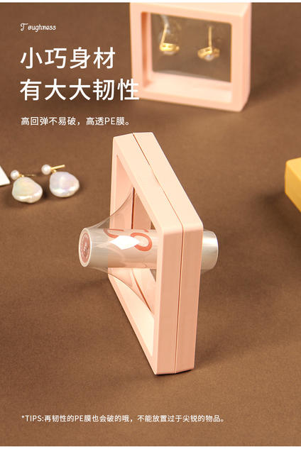 in stock jewelry storage box PE film suspension box transparent display necklace earrings color packaging jewelry gift box detail 9
