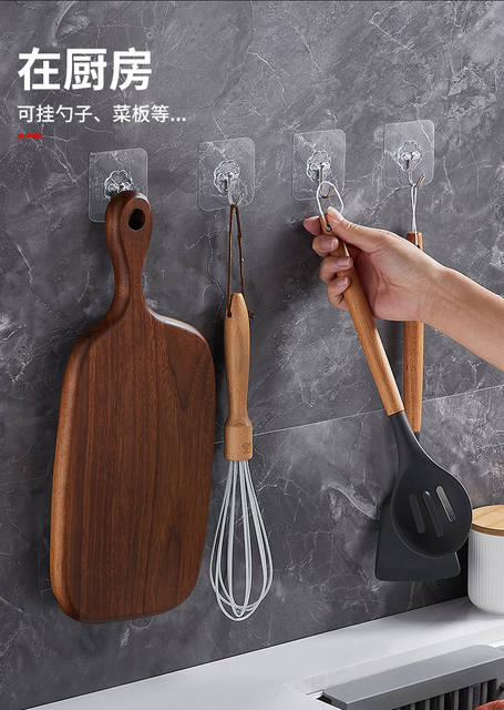 Hook, No Punching, Sticky Hook, Strong Adhesive Sticker, Stainless Steel Hook, Traceless Nail Behind Door, Kitchen Bathroom Transparent Hook detail 11