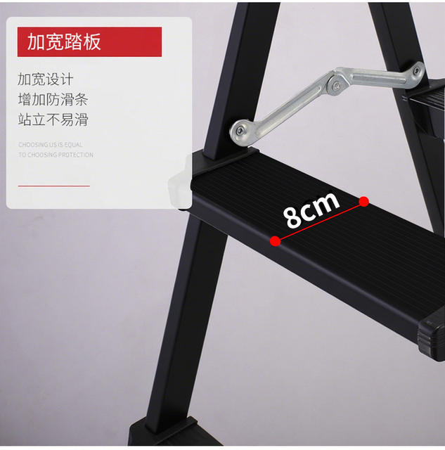 Aluminum Alloy Reporter Ladder, Foldable Indoor Staircase, Portable on Both Sides, Multi-Functional Household Step Ladder, Engineering Ladder Stool detail 5