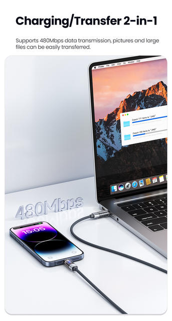 Toocki Mobile Phone Data Cable Transparent Automatic Power-Off 100W Fast Charging Cable Suitable for Huawei Xiaomi Charging Cable detail 12