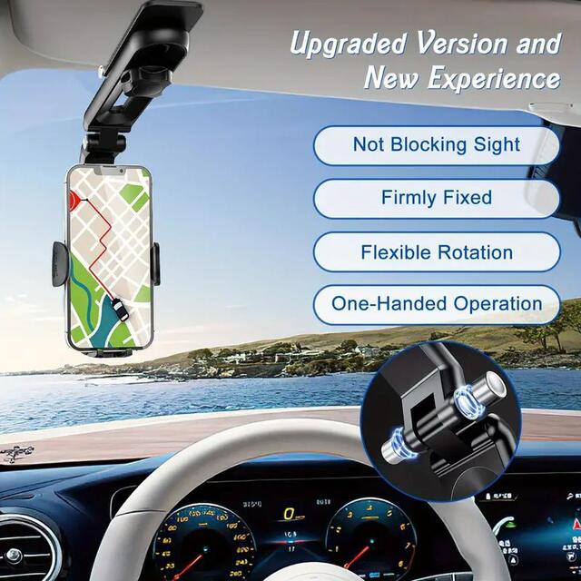 Car Mobile Phone Holder Sun Visor Navigation Car Support Frame Universal Direct-View Car Multi-Function Mobile Phone Holder detail 10