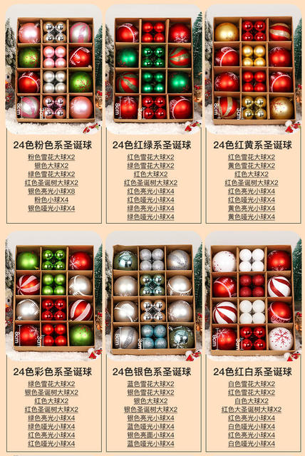 Christmas 6cm Christmas decoration ball beautiful PVC Christmas ball suit Christmas tree decoration hanging ball 44 pieces detail 8
