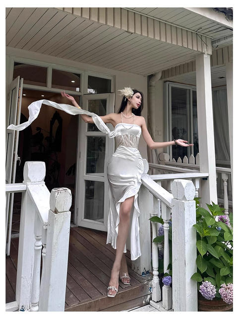 Sheepskin Version in Stock~Silver Transparent High-Heeled Sandals for Women 2026 Summer New Style Chunky Heel Rhinestone Open-Toe Slippers detail 12