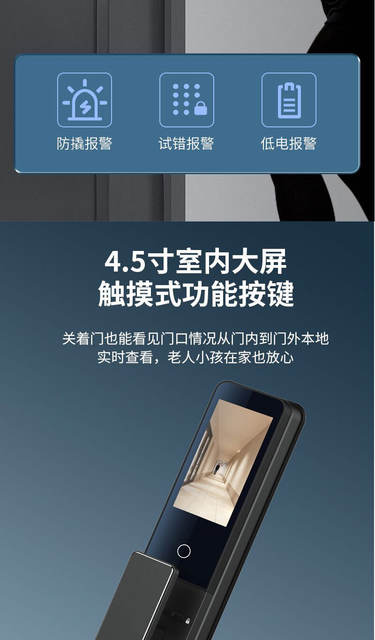 Ai Face Recognition Smart Lock, Home Smart Door Lock, Fingerprint Password Lock, Entry Door Anti-Theft Door Electronic Lock, Cross-Border detail 12