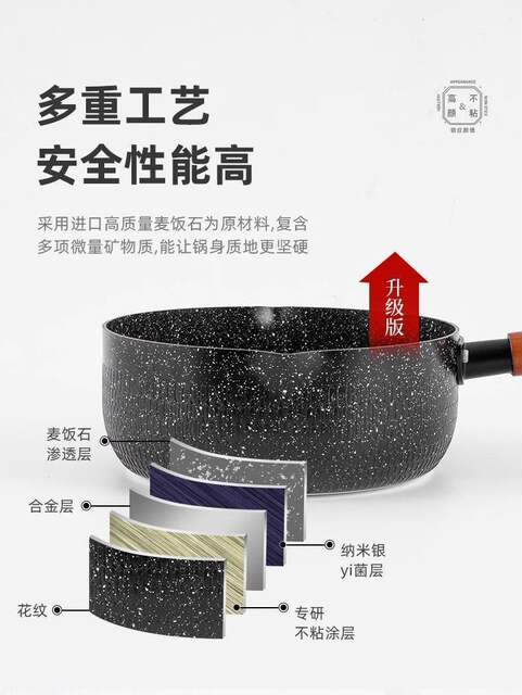 Thickened Non-Stick Snow Pan for Home Use, Suitable for Cooking Instant Noodles, Small Soup Pot, Milk Warmer, Compatible with Induction Cookers and Gas Stoves, Steamer detail 12