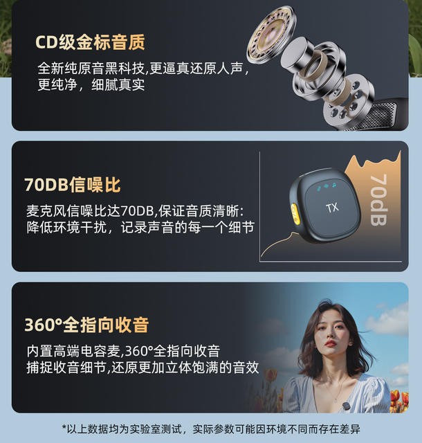 Wireless Lavalier Microphone Live Broadcast Equipment Mobile Phone Shooting Video Recording Microphone Intelligent Noise Reduction Magnetic Absorption Microphone detail 12