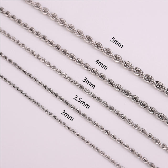 Stainless Steel Twist Chain Vacuum Color Retention Electroplating Non-Fading Gold Necklace Titanium Steel Hip-Hop Men's Chain Chain detail 7